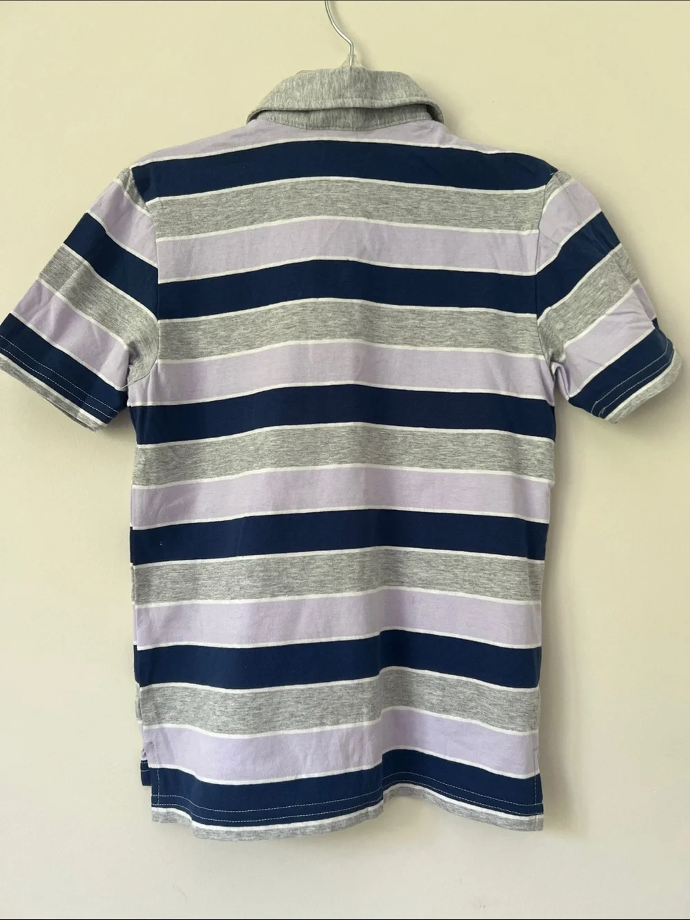 The Children's Place Navy, Gray & Lavender Striped Polo Shirt